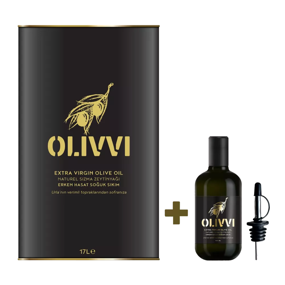 Erken Hasat Soğuk Sıkım Sızma Zeytin Yağı 17 L + 500 ml Hediye - 1